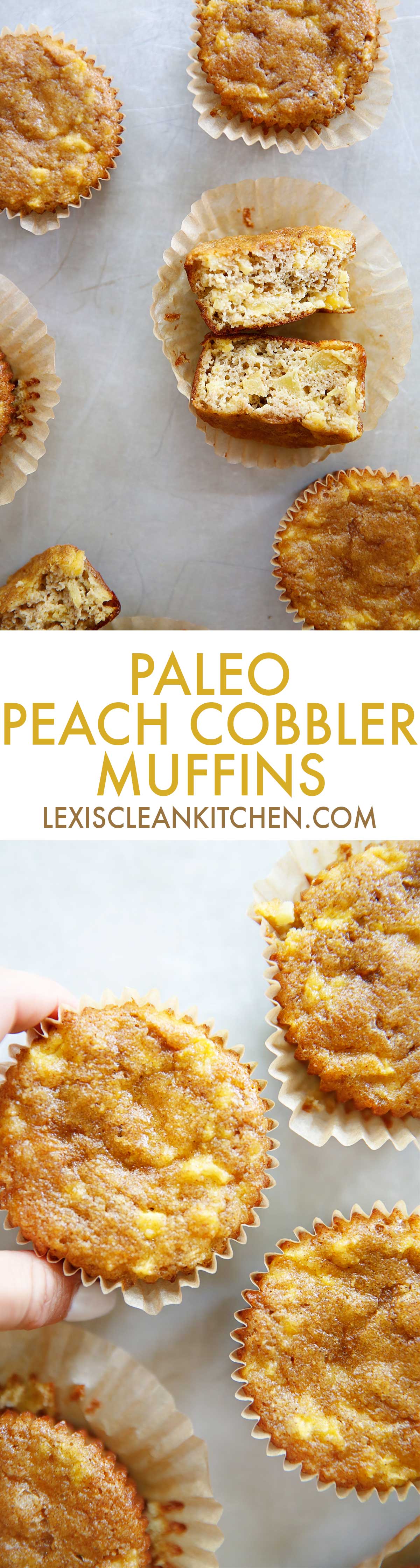Paleo peach cobbler muffins