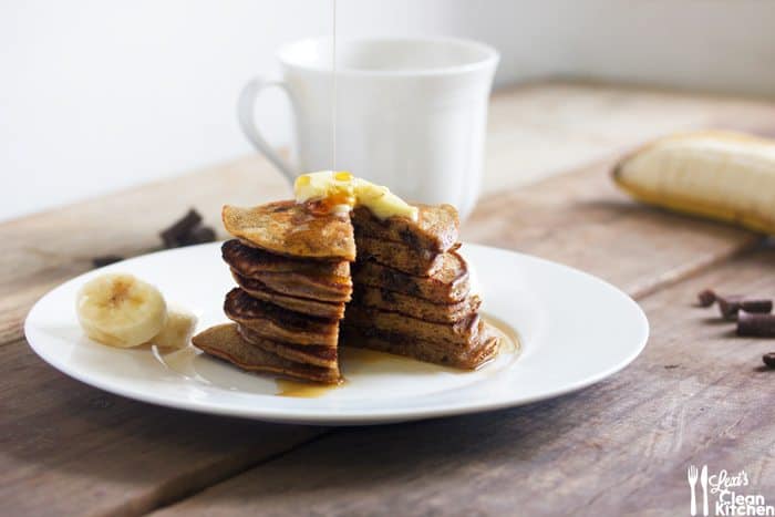 Chocolate Chip Espresso Pancakes {Gluten-free, dairy-free}