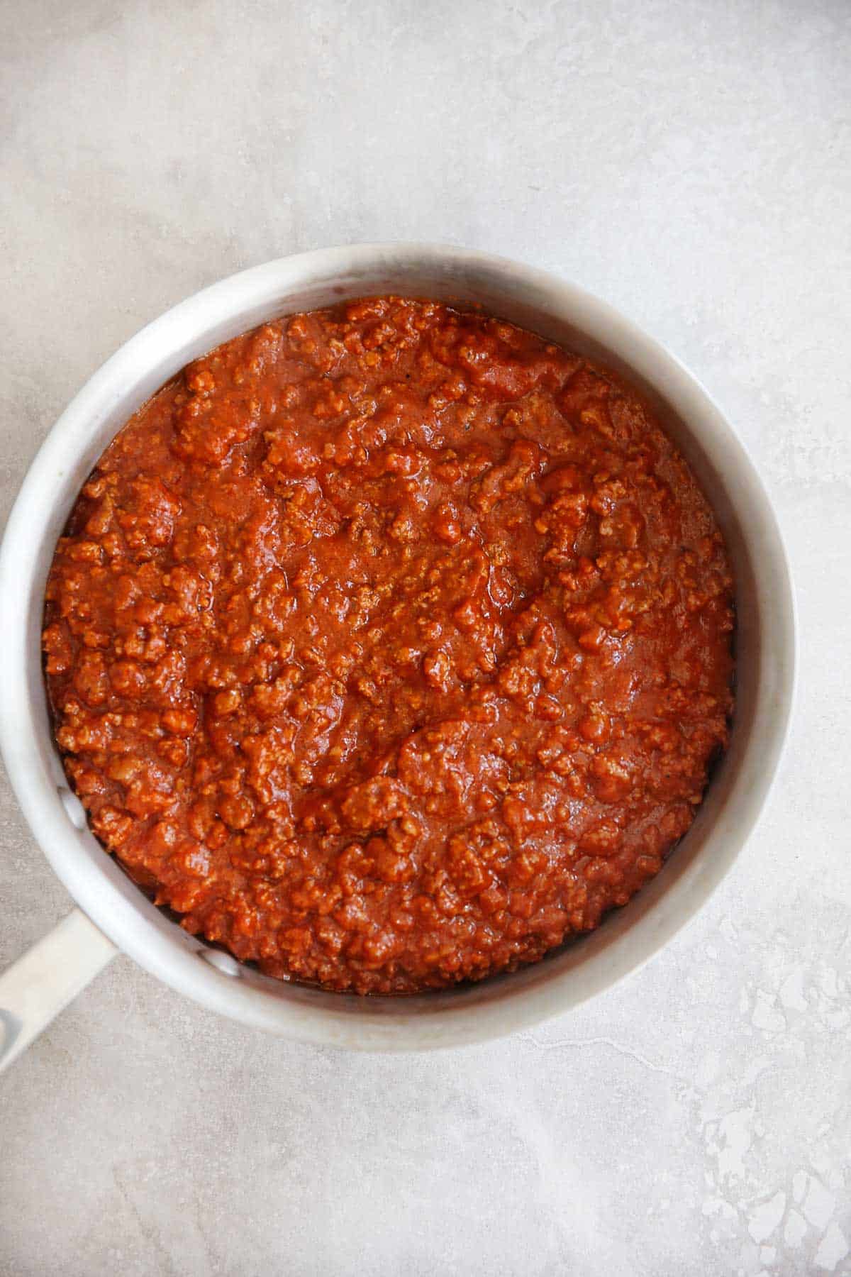 sloppy Joe filling in a pan