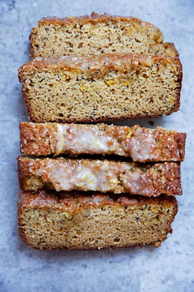 Lexi's Clean Kitchen Lemon Poppy Seed Loaf with Vanilla Lemon Glaze