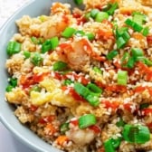 A bowl of healthy cauliflower fried rice.