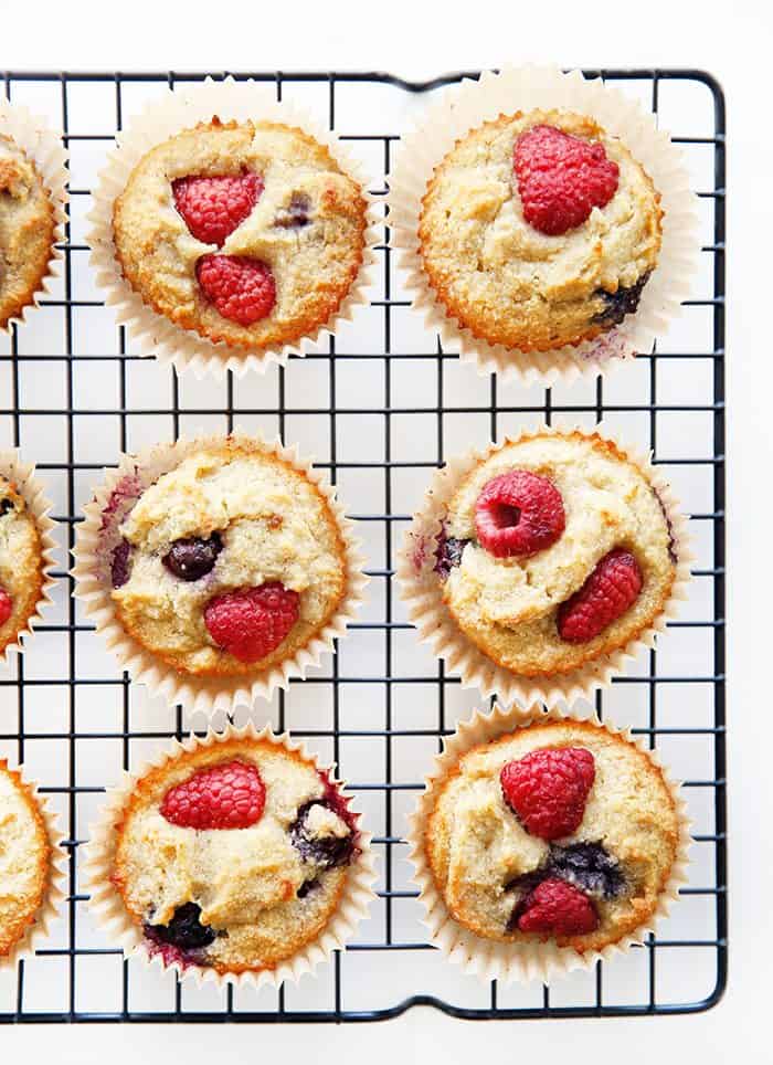 Paleo banana muffins on a cooling rack