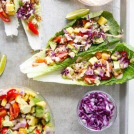 Fish Tacos with Tropical Salsa {Whole30, Paleo friendly, grain-free, dairy-free} | Lexi's Clean Kitchen
