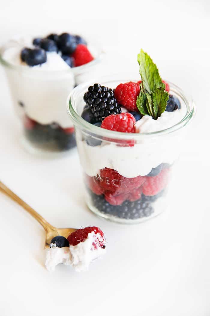 berries and coconut cream parfait