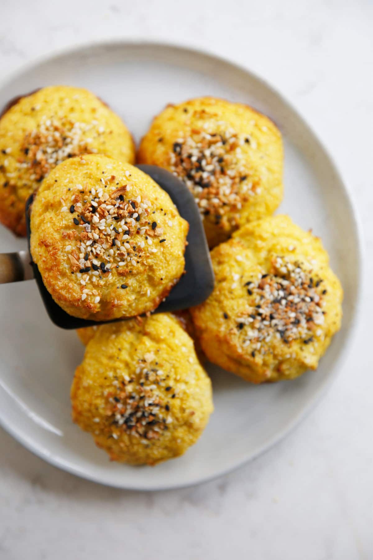 A plate of cauliflower rolls.