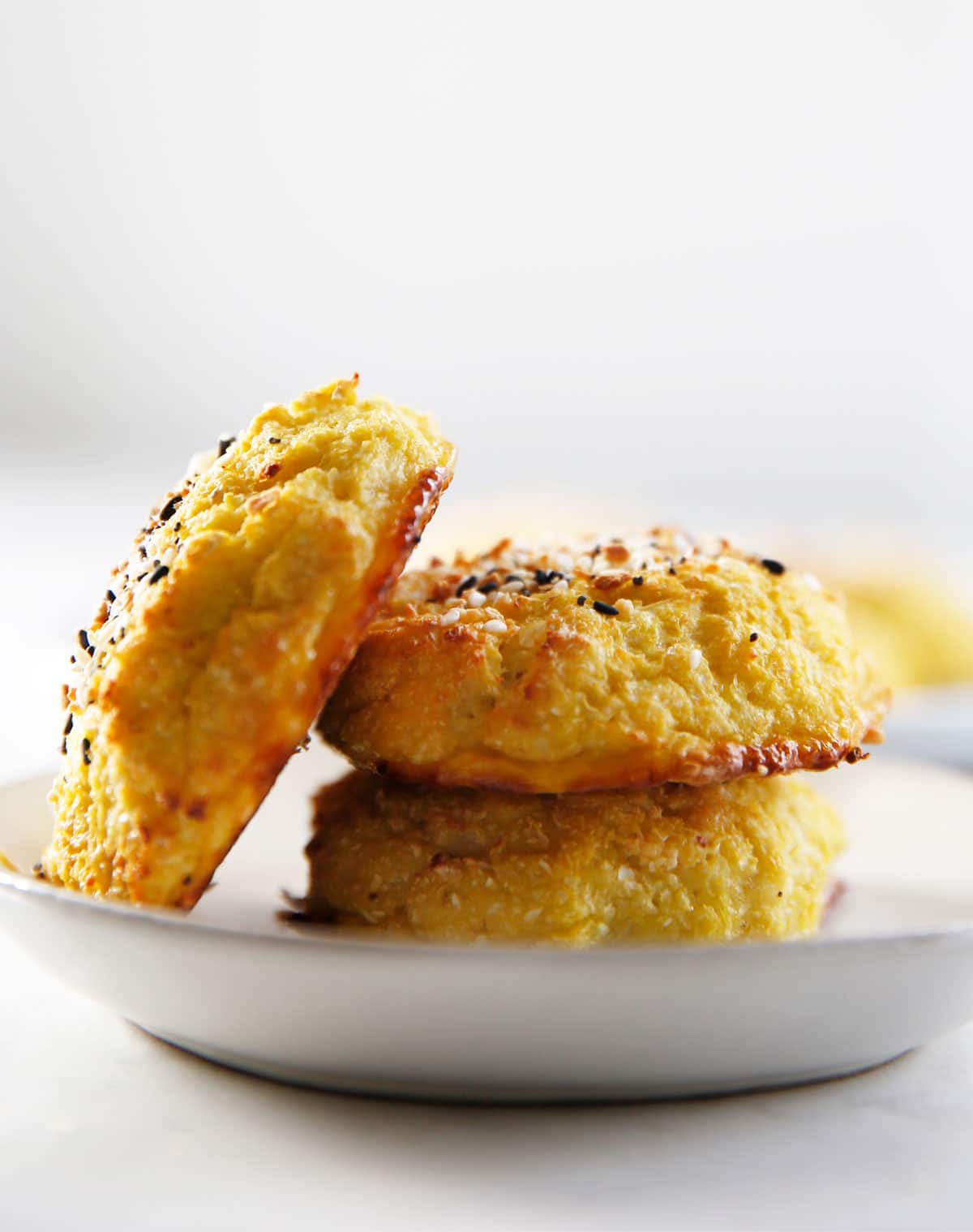 A plate of cauliflower rolls.