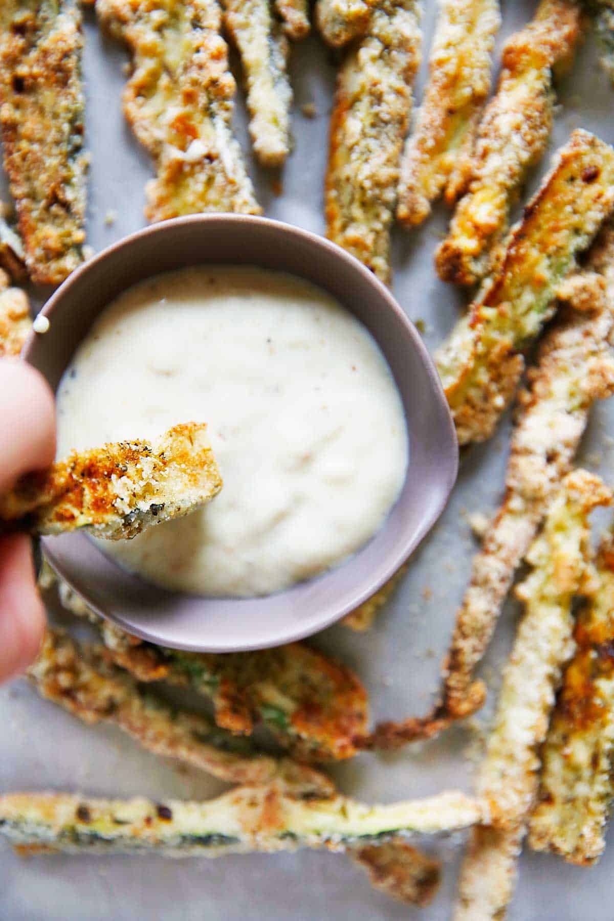 Zucchini Fries keto on sheet tray