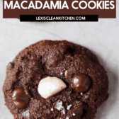 Double Chocolate Macadamia Cookies image for Pinterest.