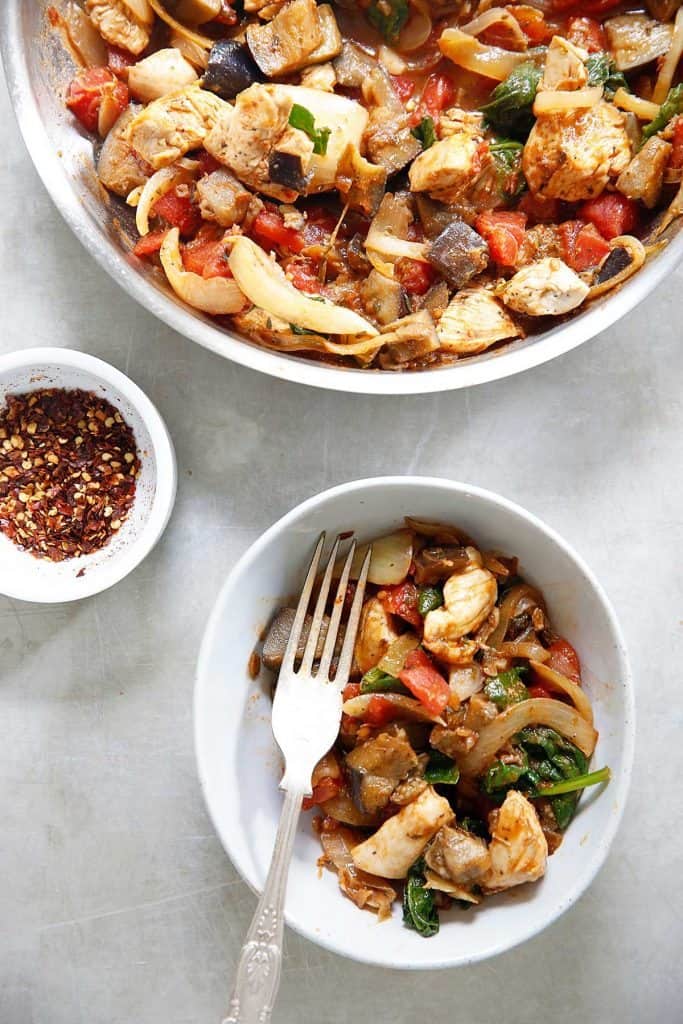 One-Pan Eggplant Chicken | Lexi's Clean Kitchen