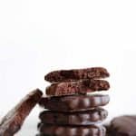 Paleo Thin Mints stacked up together.