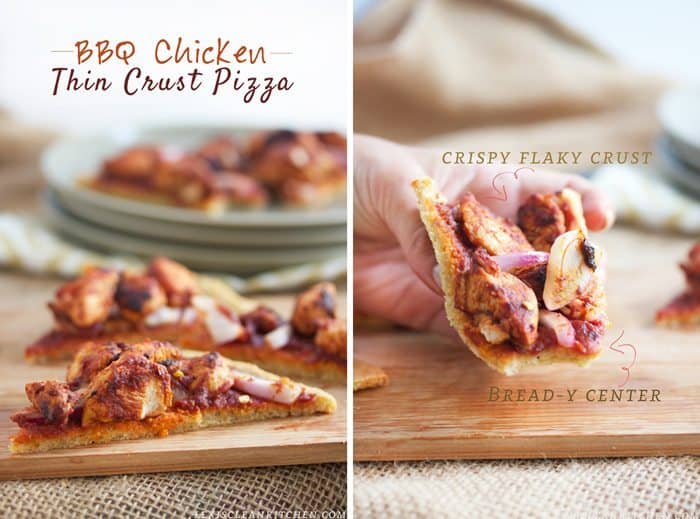 paleo pizza crust: bbq chicken pizza
