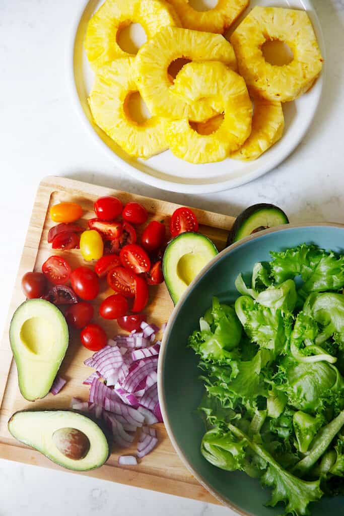 Ingredients for Sriracha Lime Grilled Chicken Salad