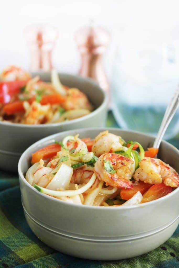 Lexi's Clean Kitchen | Cajun Garlic Shrimp Paleo Noodle Bowls