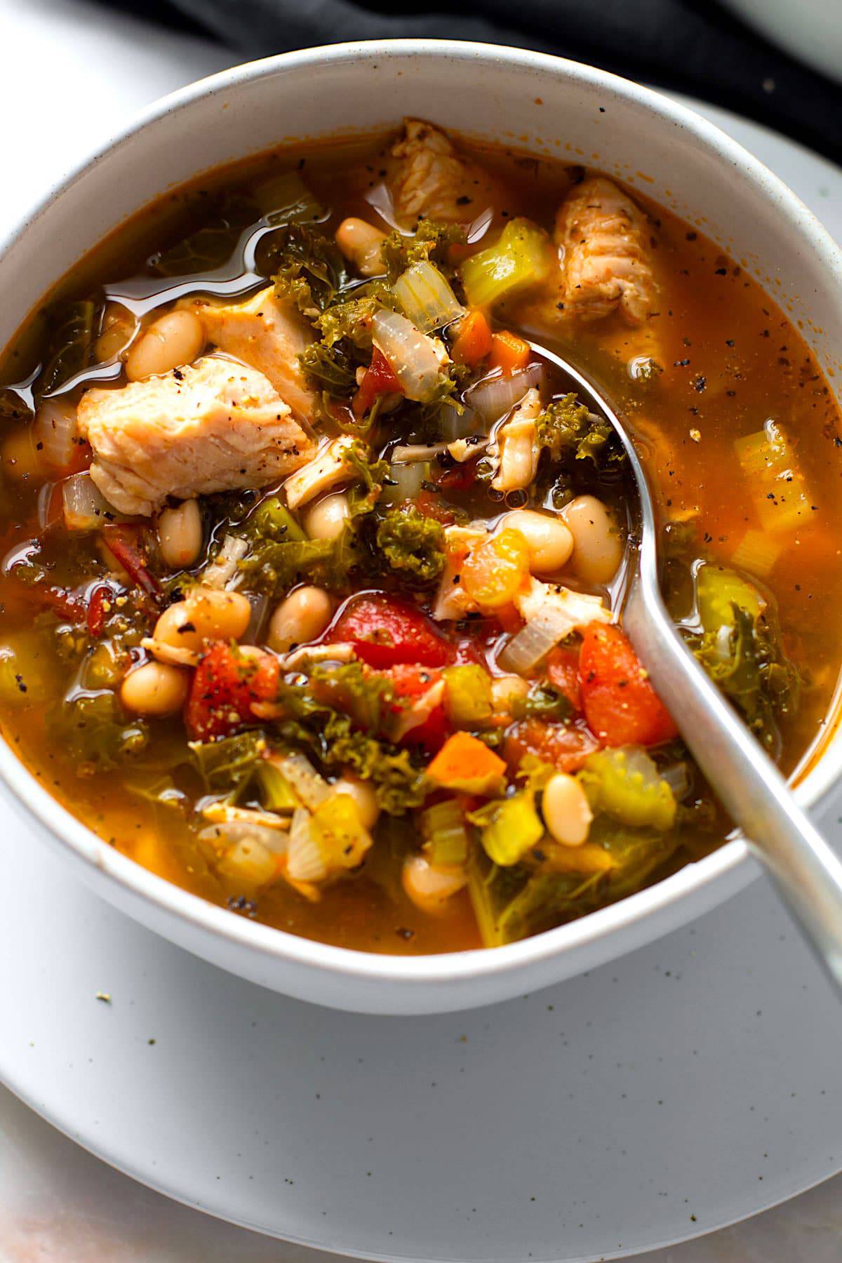 Ground Turkey Soup with Kale and Rice