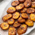 Fried sweet plantains on a plate.