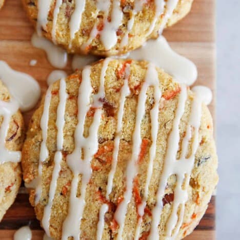 Paleo Carrot Cake Cookies with Maple Glaze