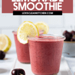 Cherry lemonade smoothie in glasses.