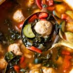 Meatball veggie soup