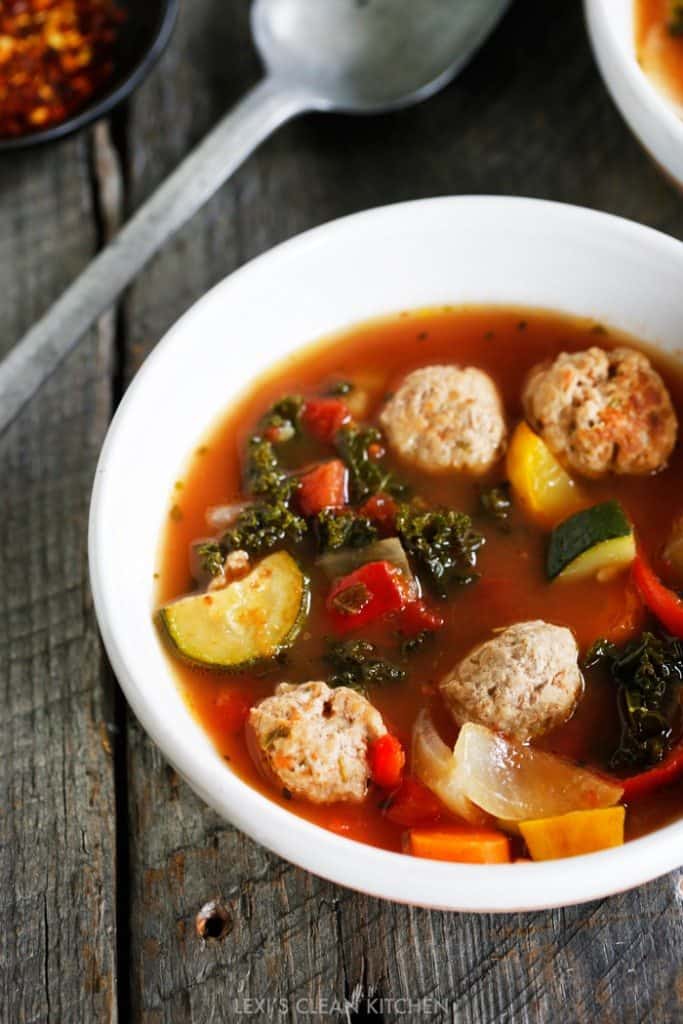 Meatball and Veggie Soup - Lexi's Clean Kitchen