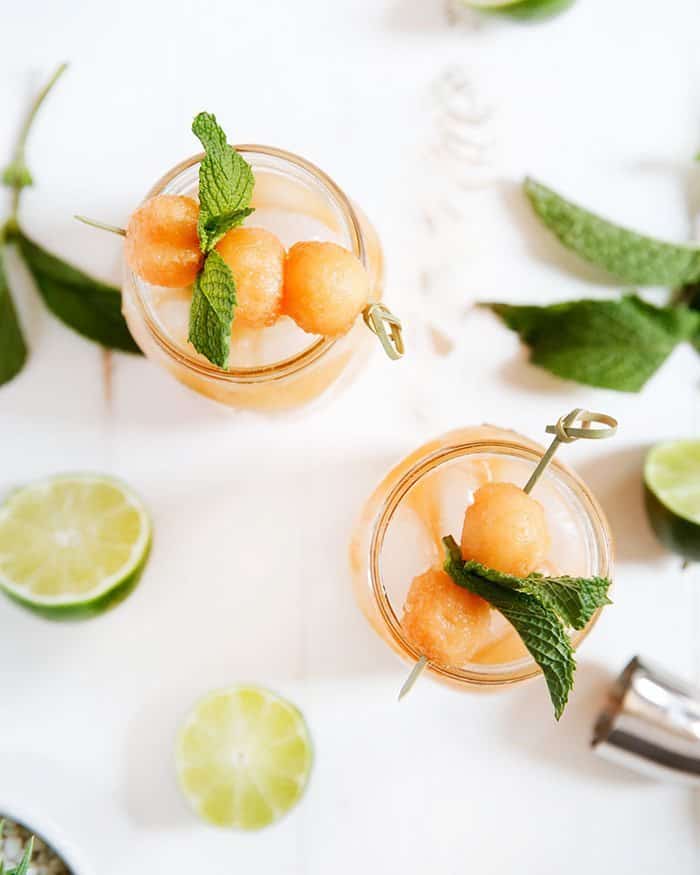 Cantaloupe Ginger Cocktails - Lexi's Clean Kitchen