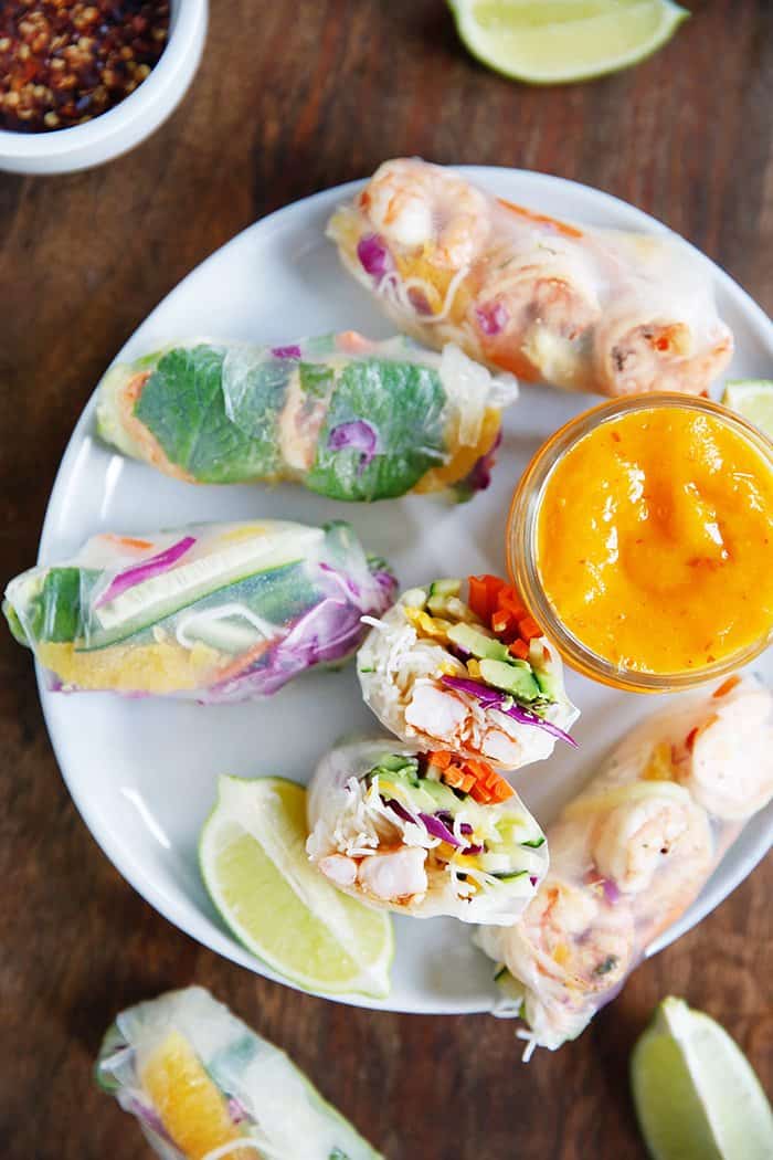 Spring Rolls With Mango Ginger Sauce