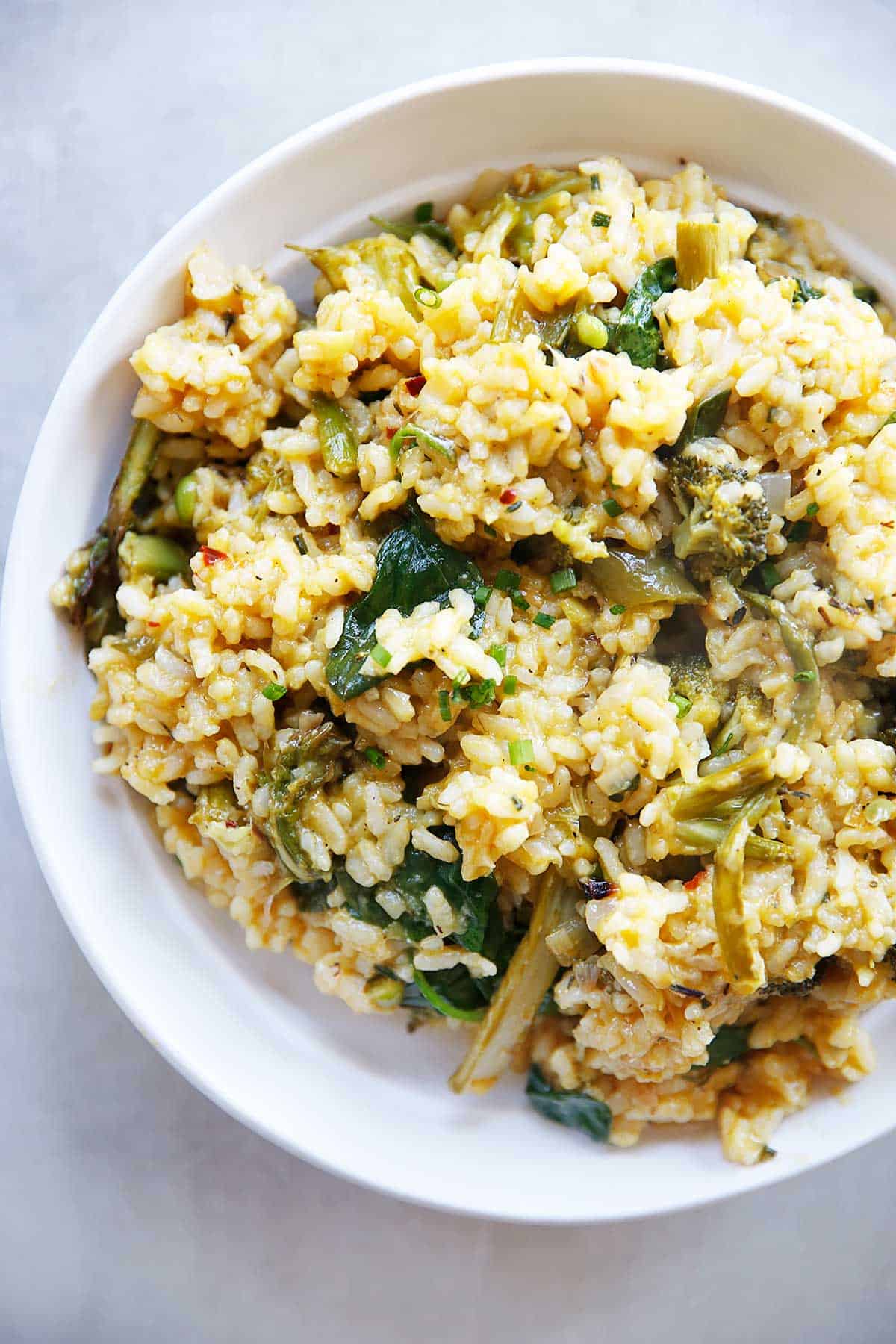 instant pot risotto in a bowl