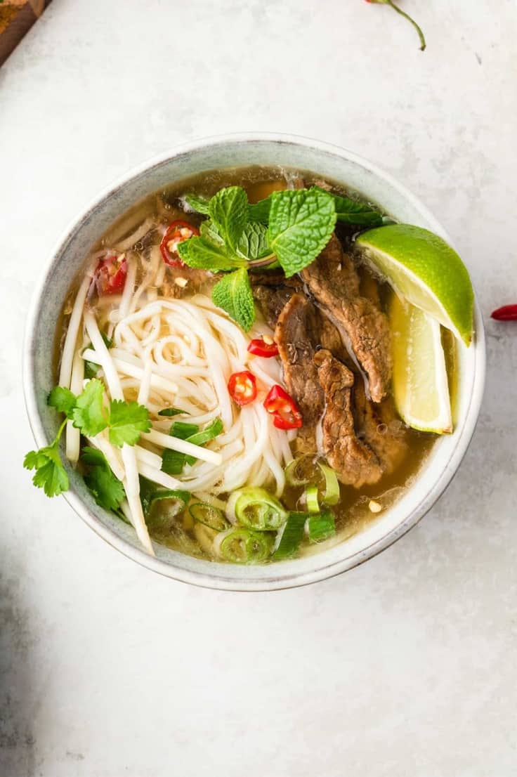 Easy pho recipe in a bowl