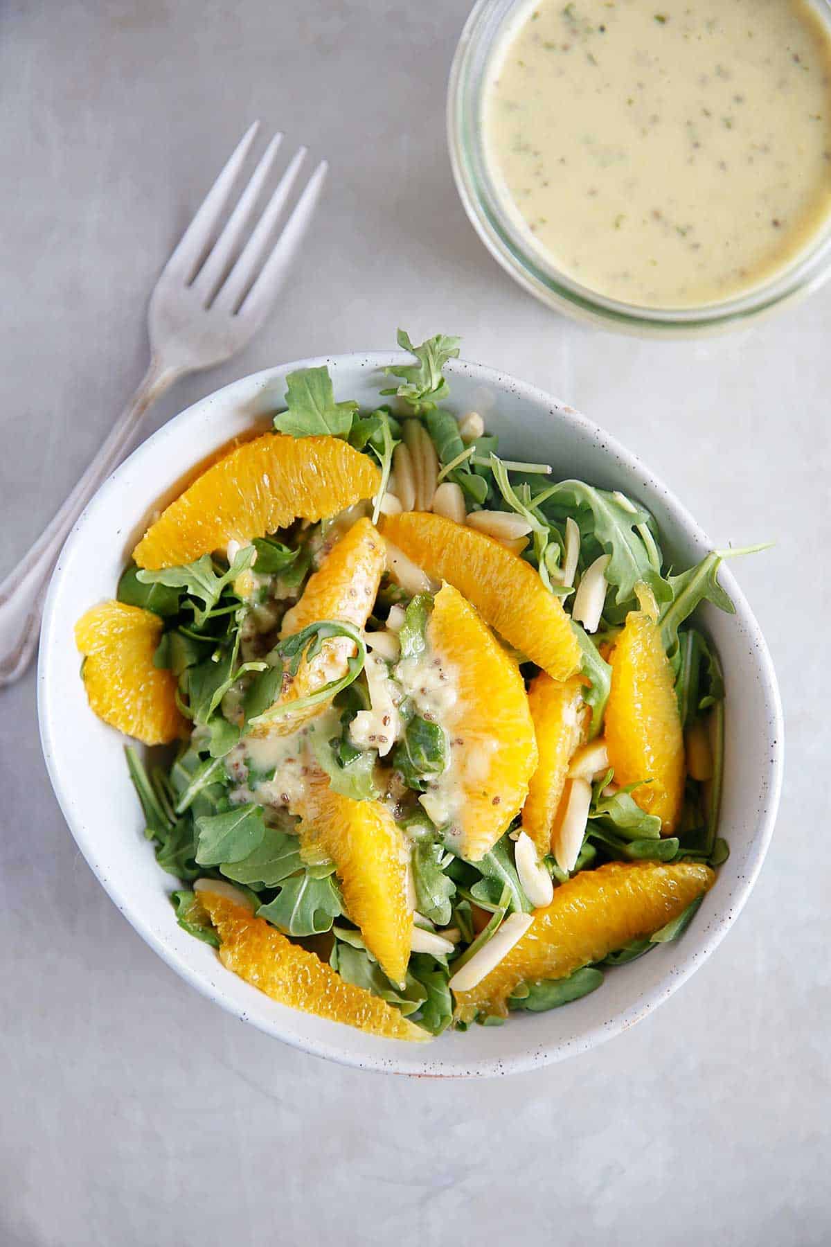 Arugula Salad with Mint Chia Dressing