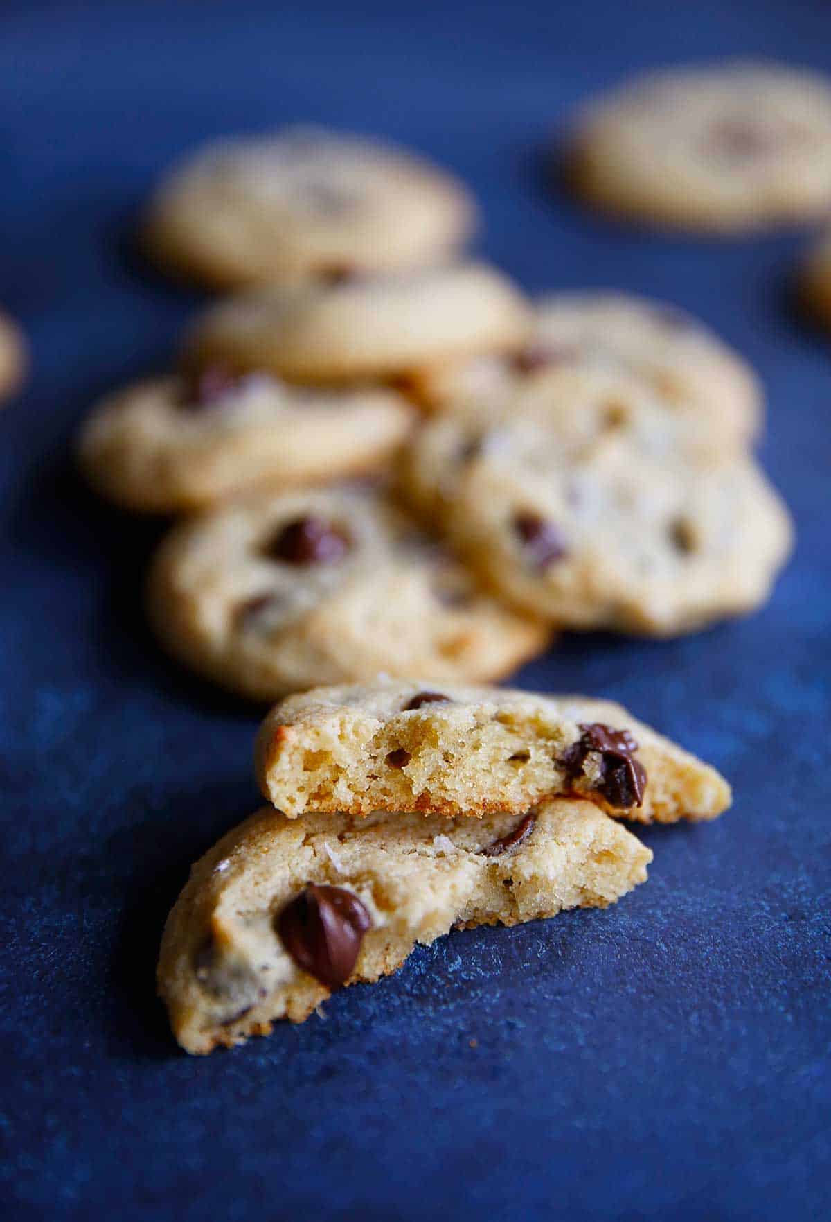 Close up of paleo choc chip cookies