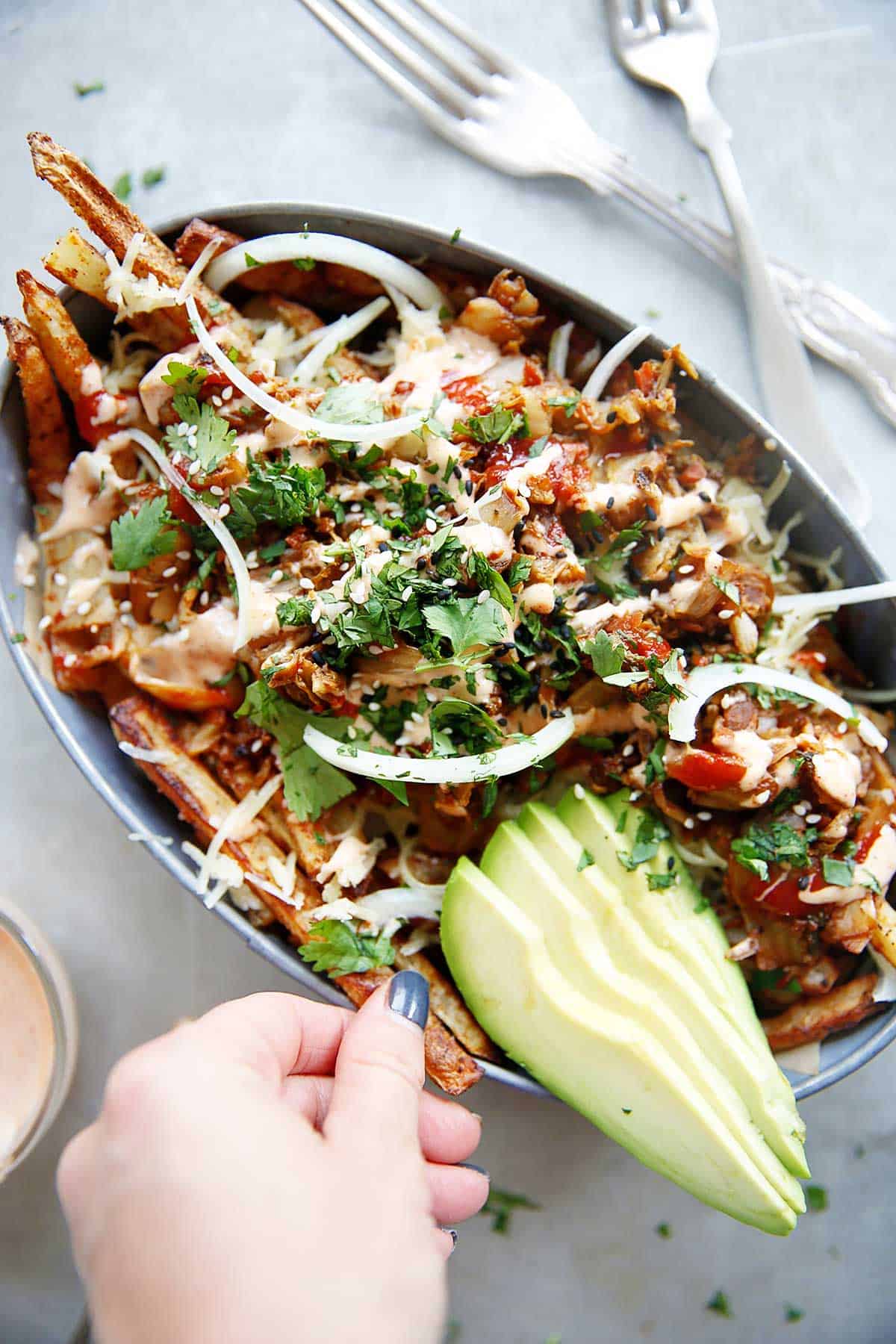 Loaded Kimchi Fries | Lexi's Clean Kitchen