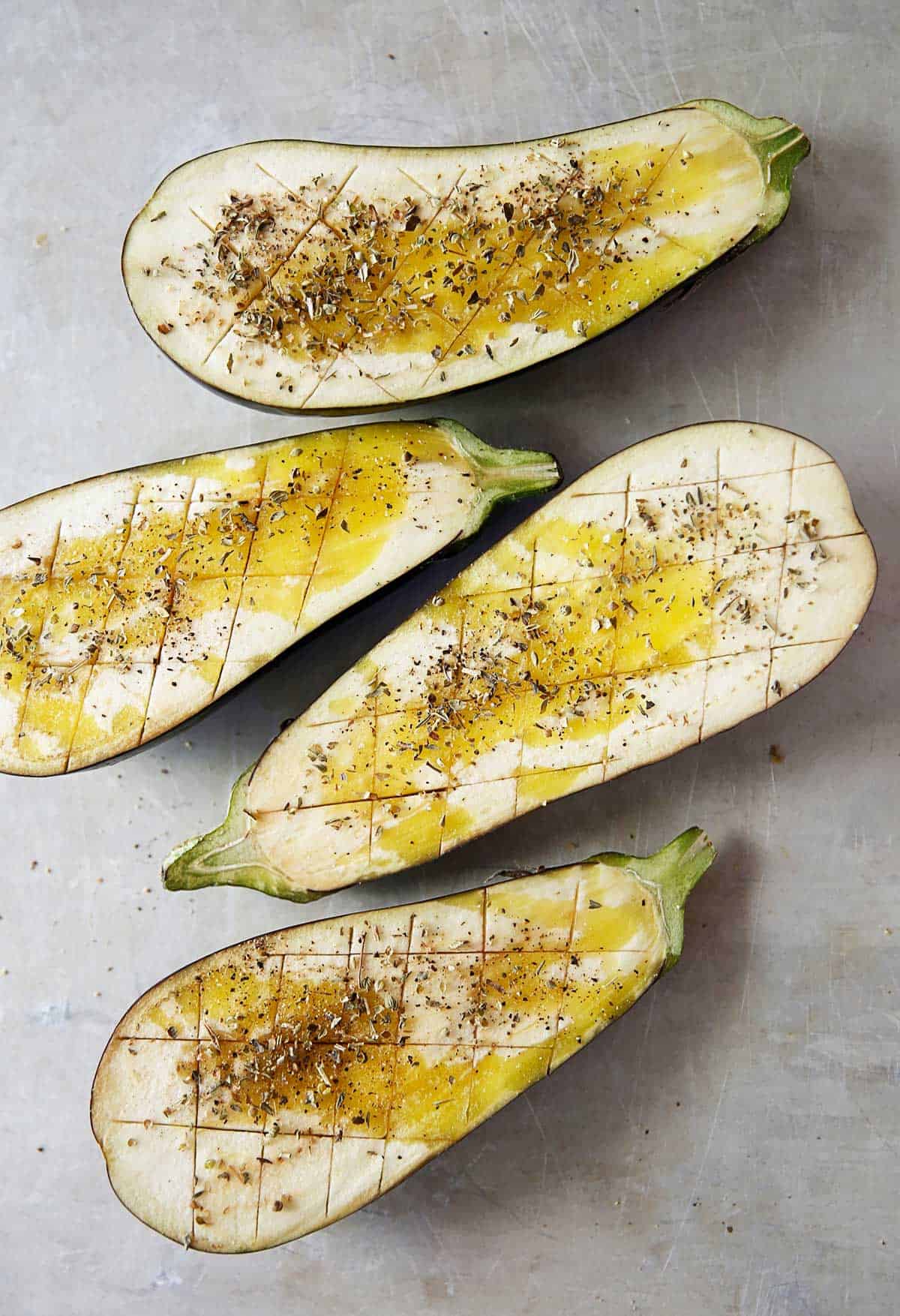 Preparing eggplant for grilled eggplant recipe