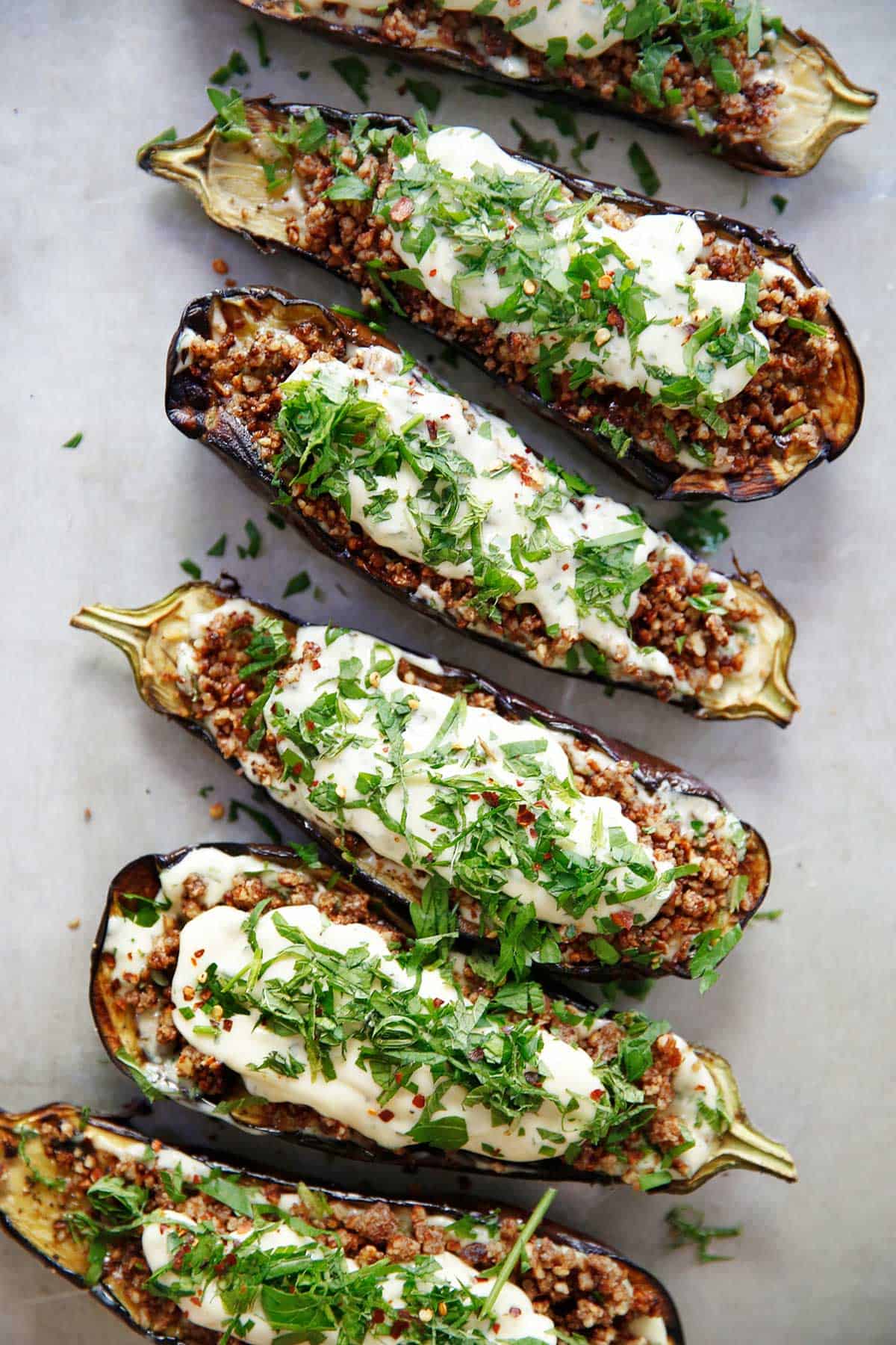 Loaded Grilled Eggplant