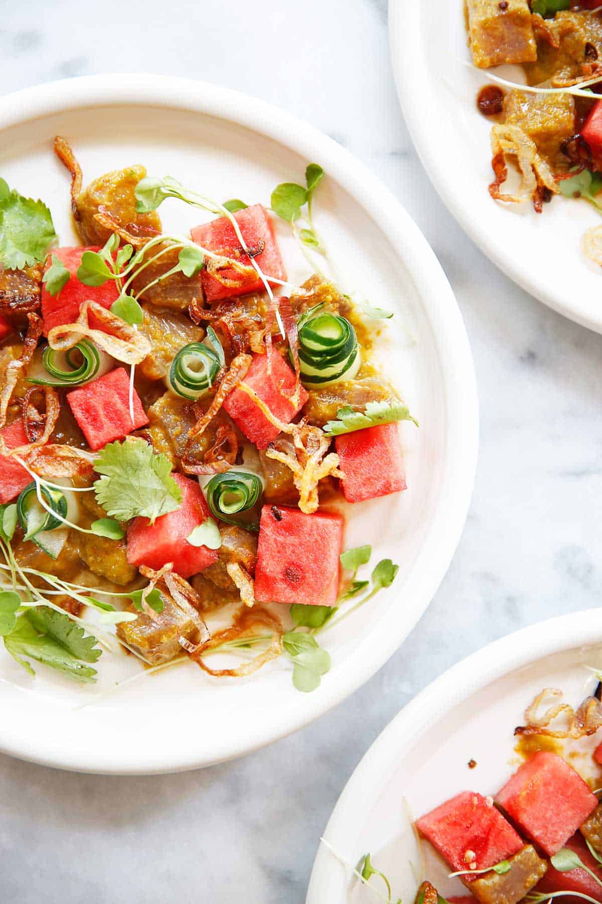 Watermelon Ahi Tuna Salad (gluten-free, soy-free, low carb) - Lexi's Clean Kitchen