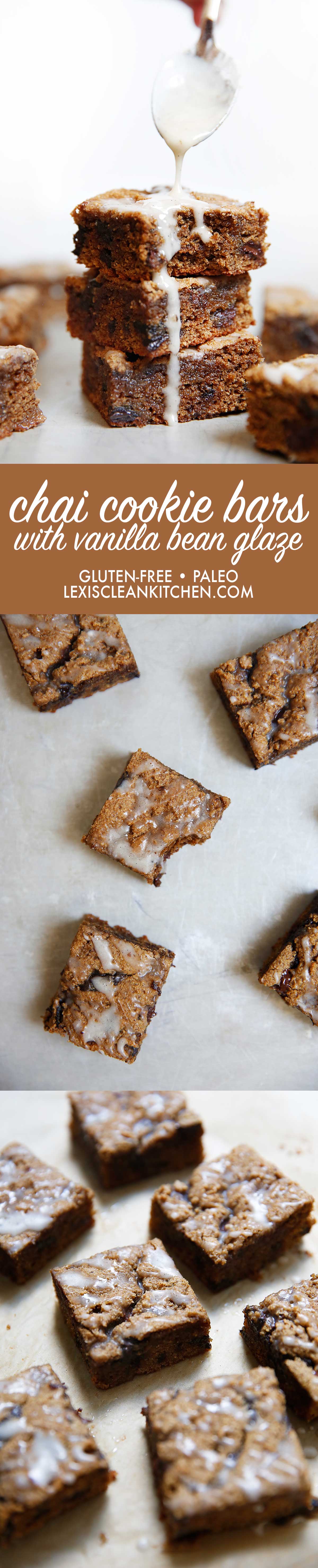 Chai Cookie Bars Vanilla Bean Glaze (gluten-free & paleo-friends) | Lexi's Clean Kitchen