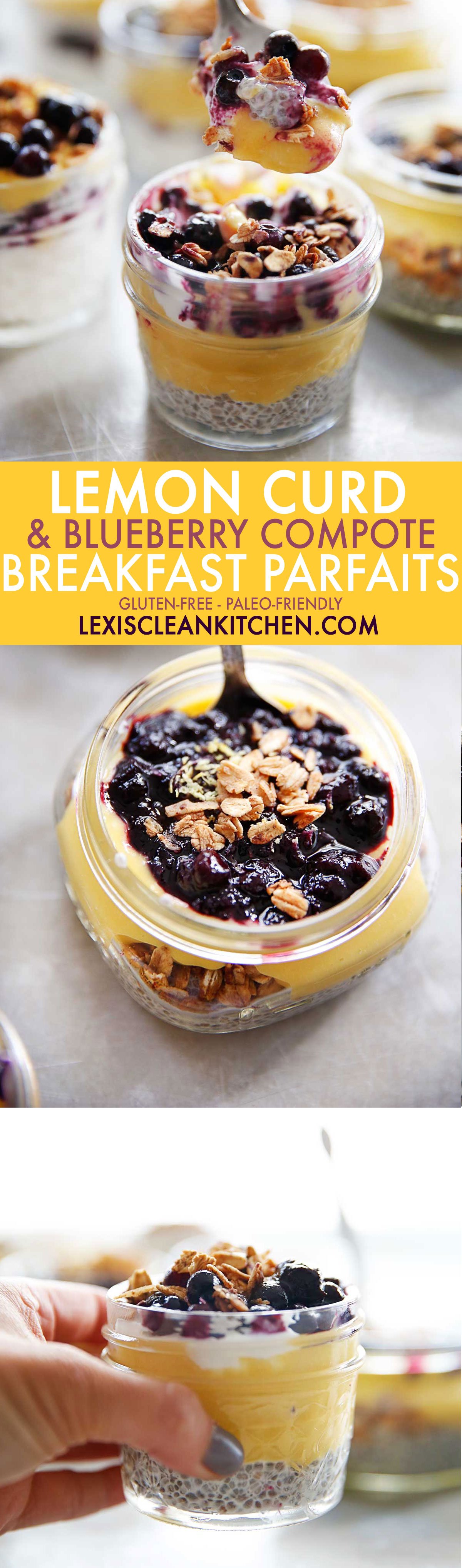 Lemon Curd Blueberry Compote Parfaits | Lexi's Clean Kitchen