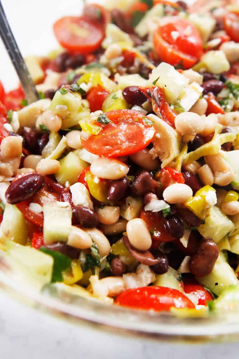 Greek Three Bean Salad - Lexi's Clean Kitchen