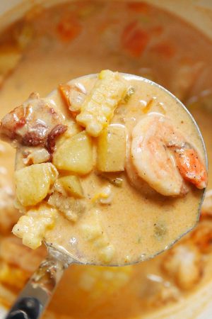 Creamy Potato Chowder With Shrimp And Bacon Lexi S Clean Kitchen