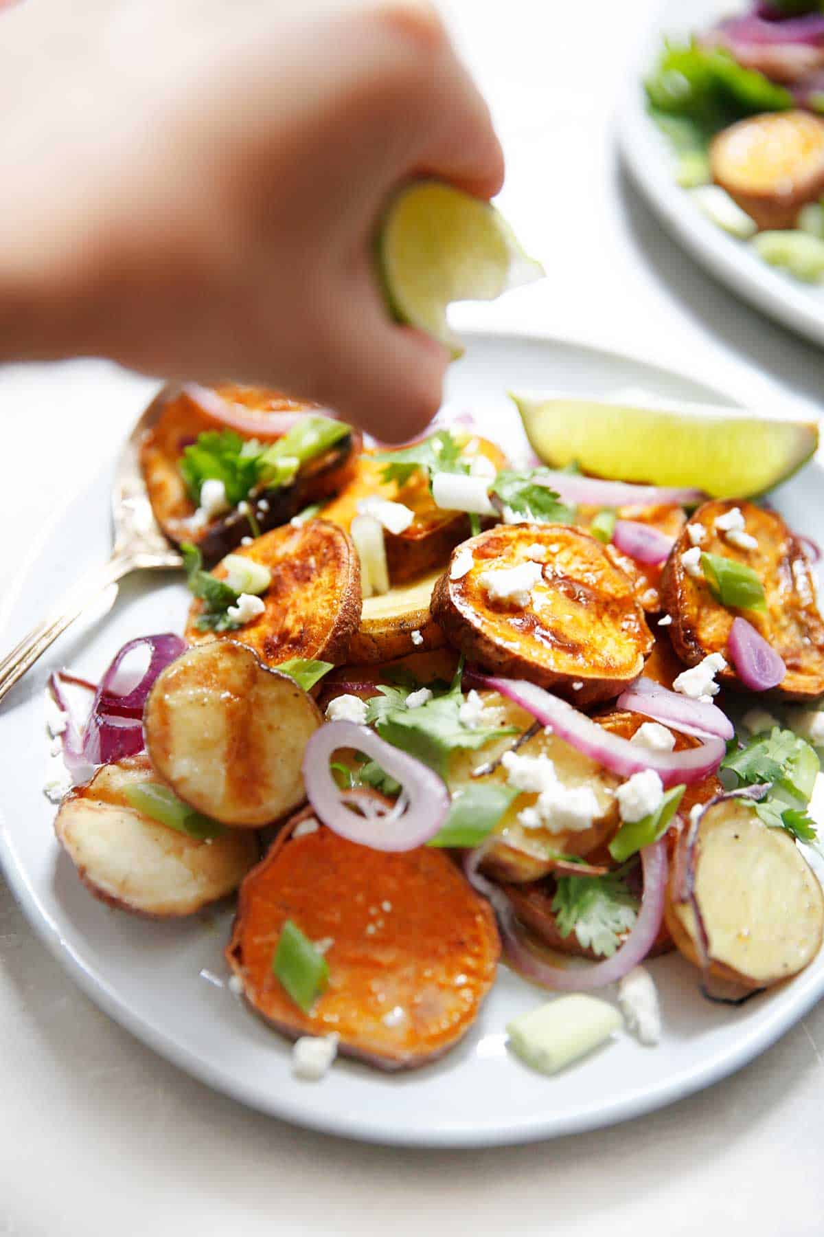 Grilled Sweet Potato Salad with Honey Mustard Vinaigrette (Vegetarian & Gluten-Free) - Lexi's Clean Kitchen