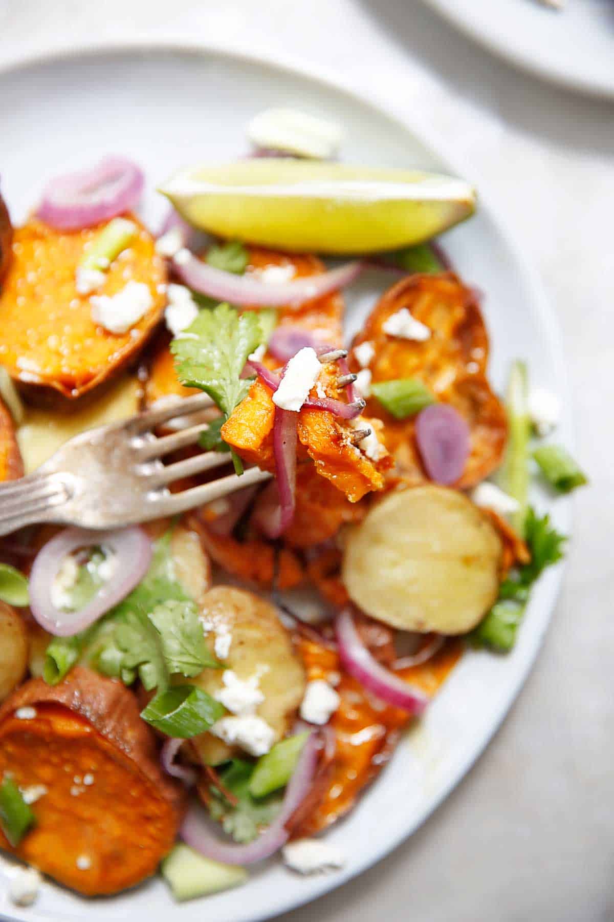 Grilled Sweet Potato Salad with Honey Mustard Vinaigrette (Vegetarian & Gluten-Free) - Lexi's Clean Kitchen