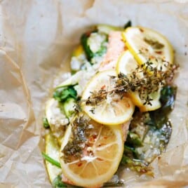 Salmon and Veggies In Parchment (en papillotte) - Lexi's Clean Kitchen