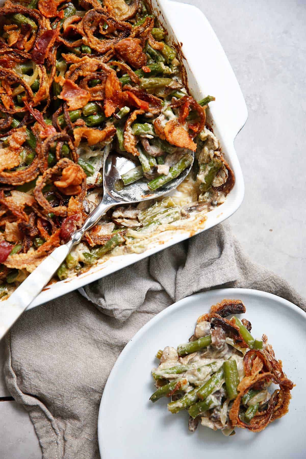 Healthier green bean casserole recipe ready to eat