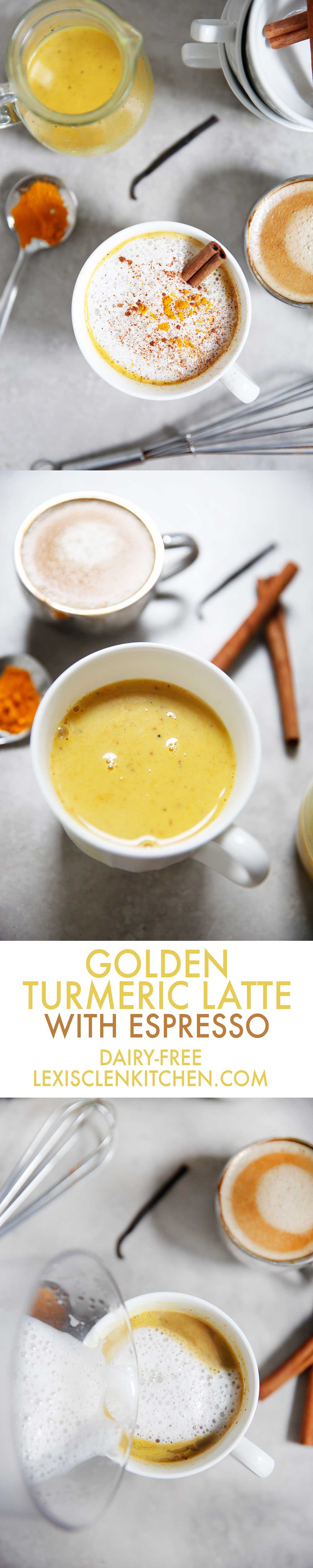 Dairy-Free Golden Turmeric Latte With Espresso | Lexi's Clean Kitchen