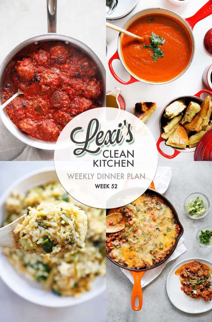 Meal Plan Graphic Week 52 | Lexi's Clean Kitchen