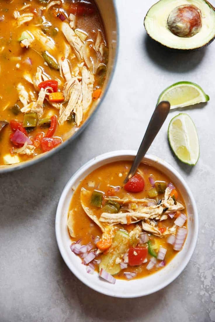 Easy Roasted Poblano Chicken Soup - Lexi's Clean Kitchen