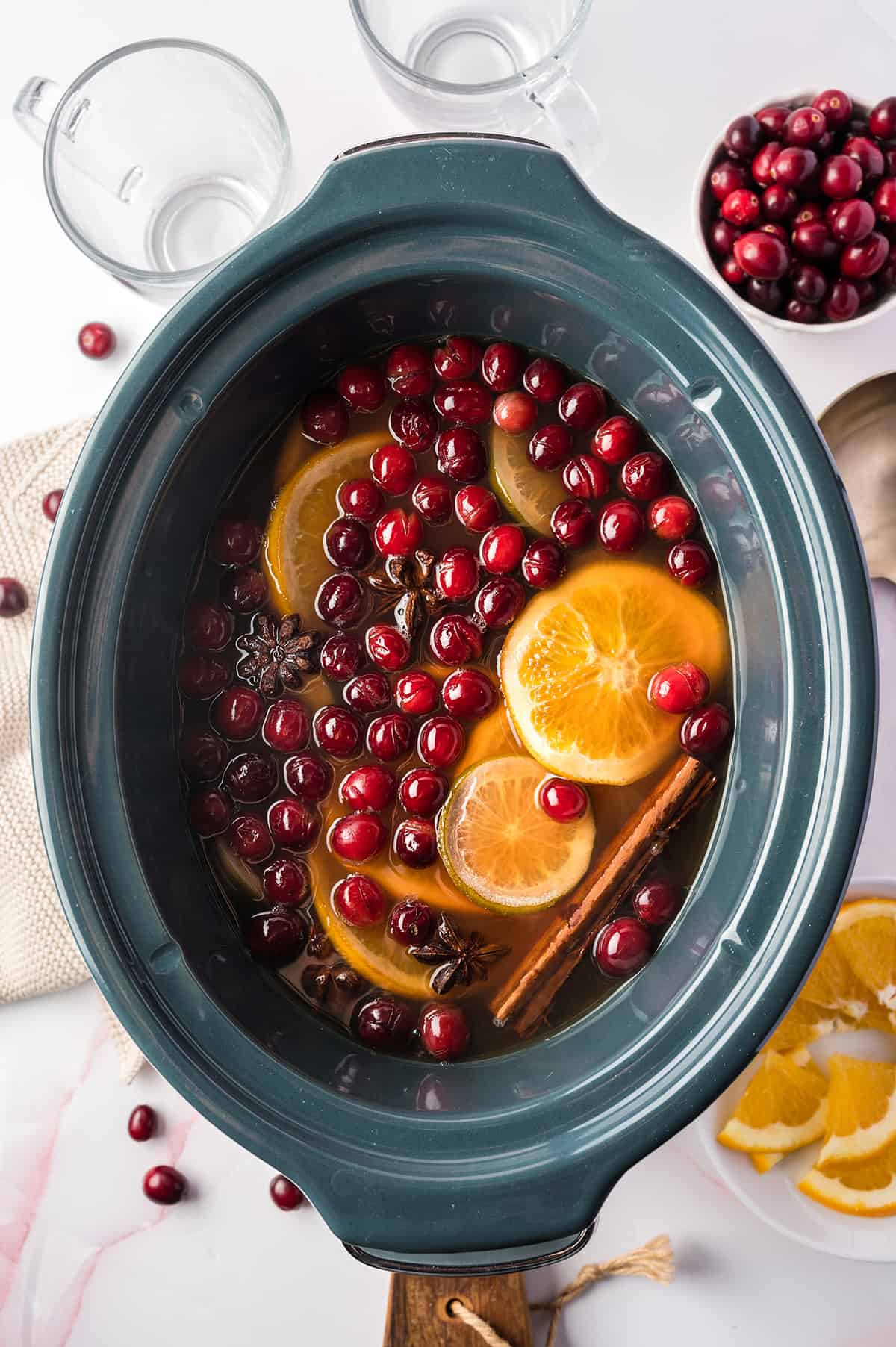 Slow Cooker Mulled Cider (with a Caramel Pecan Rim) - Lexi's Clean Kitchen