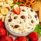 Edible cookie dough in a bowl