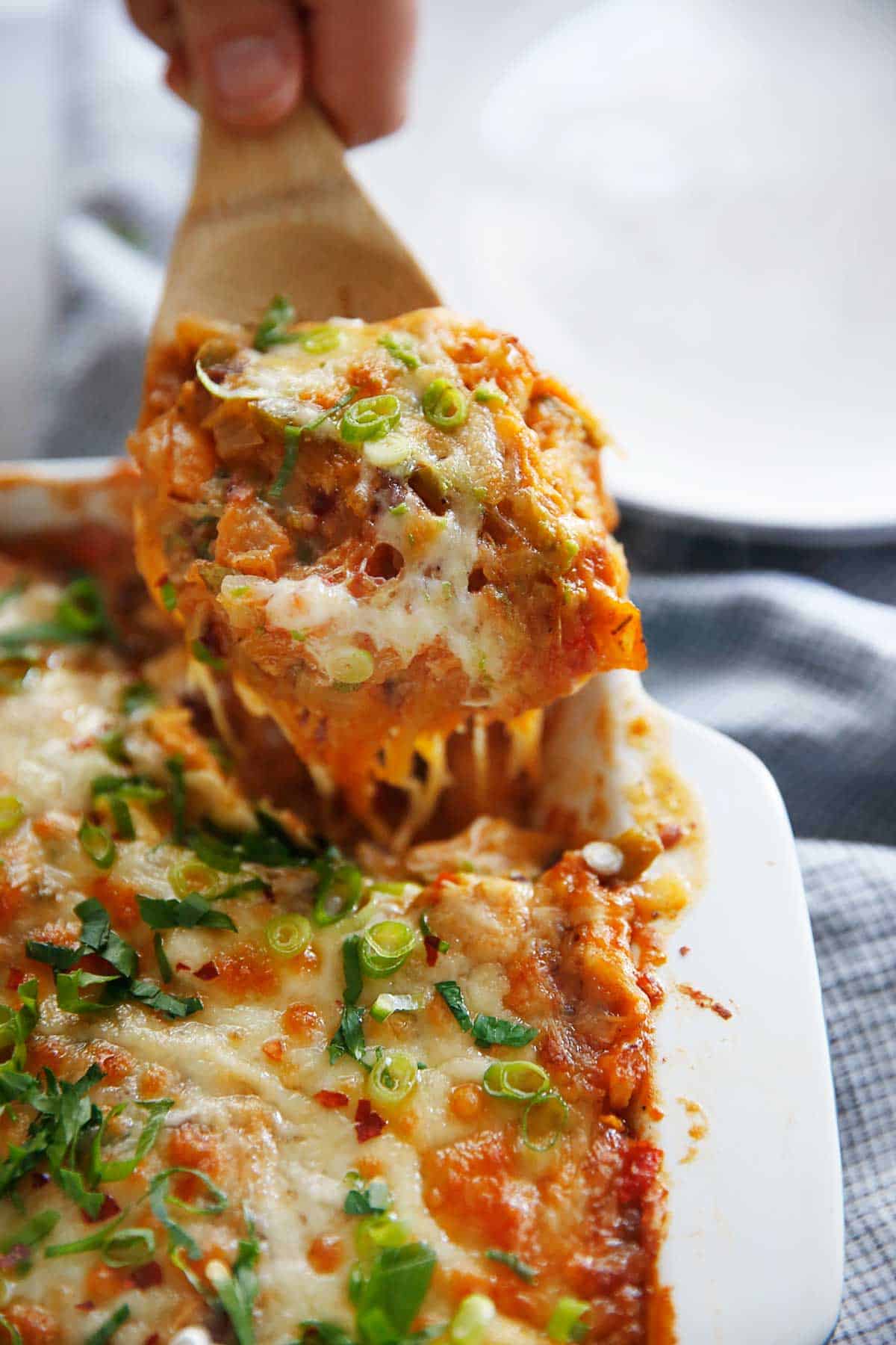 Spaghetti Squash Enchilada Casserole close up