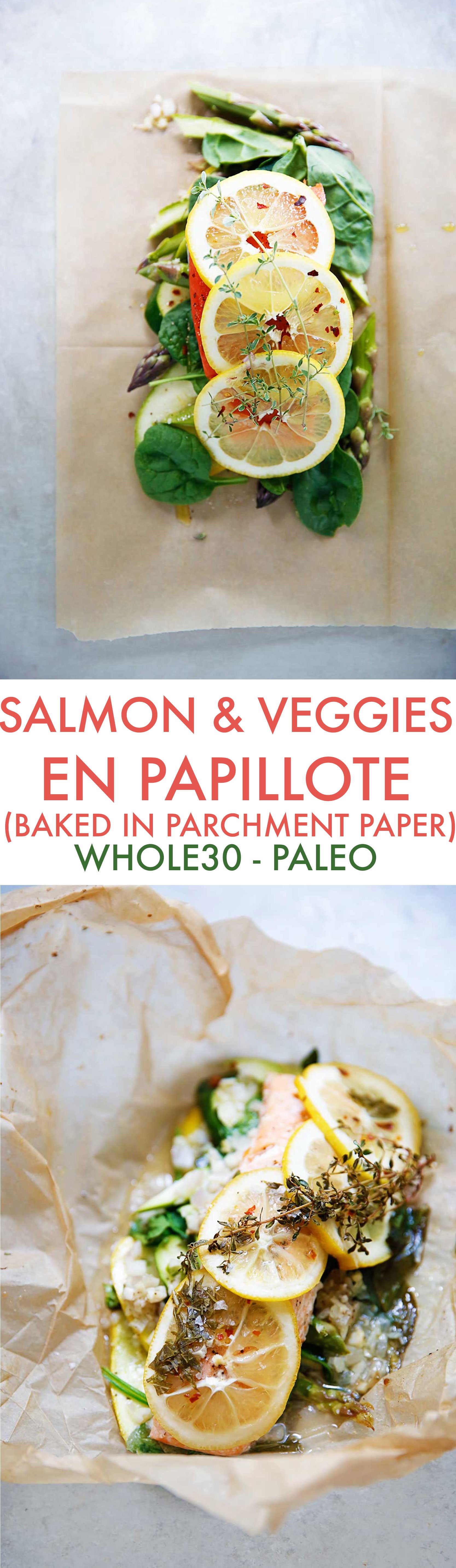 Salmon and Veggies En Papillote (In Parchment Paper Packs!) - Lexi's Clean Kitchen #salmon #dinner #easy