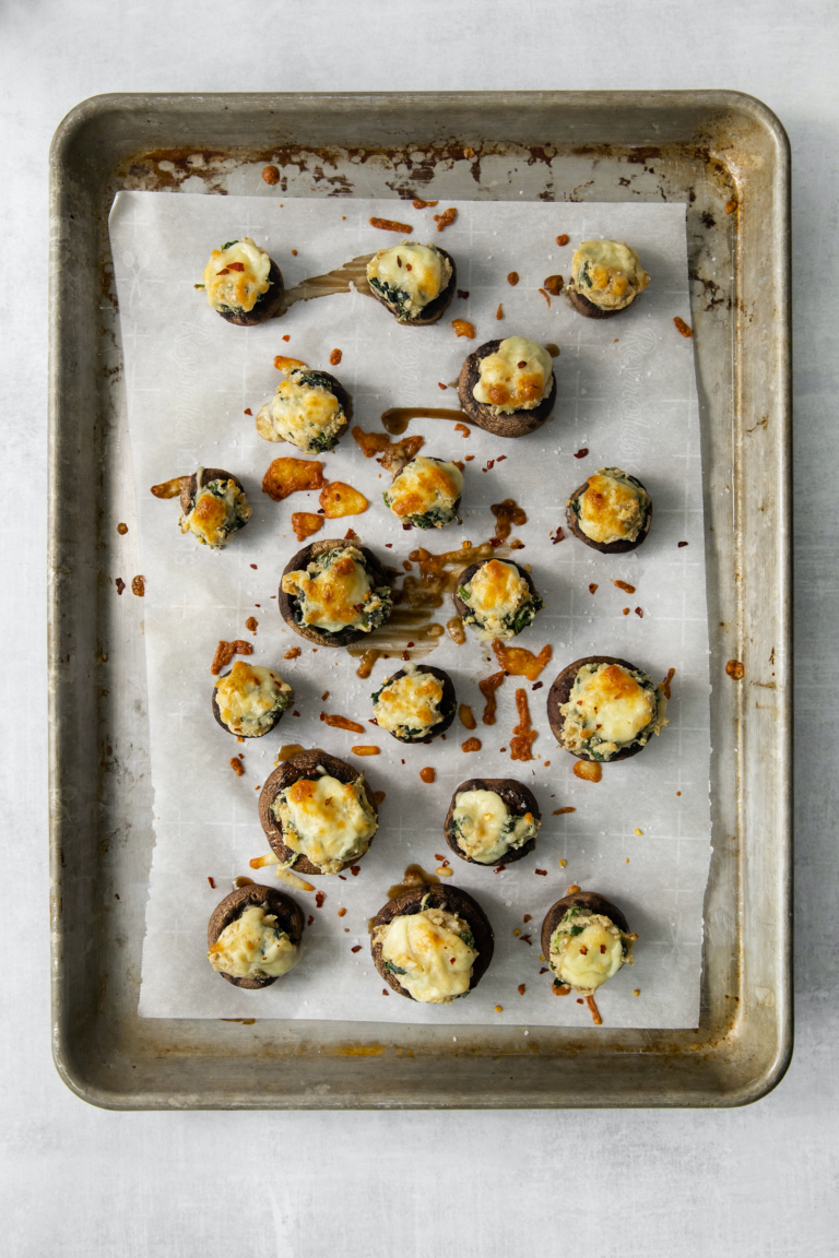 Spinach Dip Stuffed Mushrooms - Lexi's Clean Kitchen