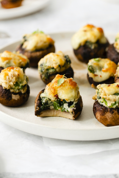 Spinach Dip Stuffed Mushrooms - Lexi's Clean Kitchen